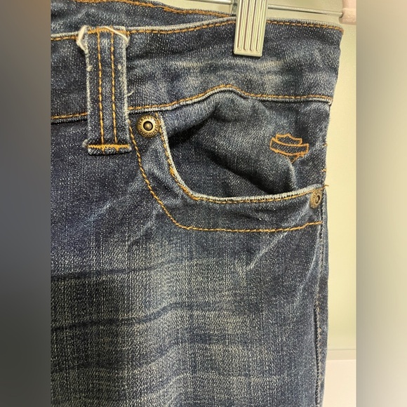 👖 Harley-Davidson Blue Boot Cut Women's Jeans EUC - Picture 4 of 7